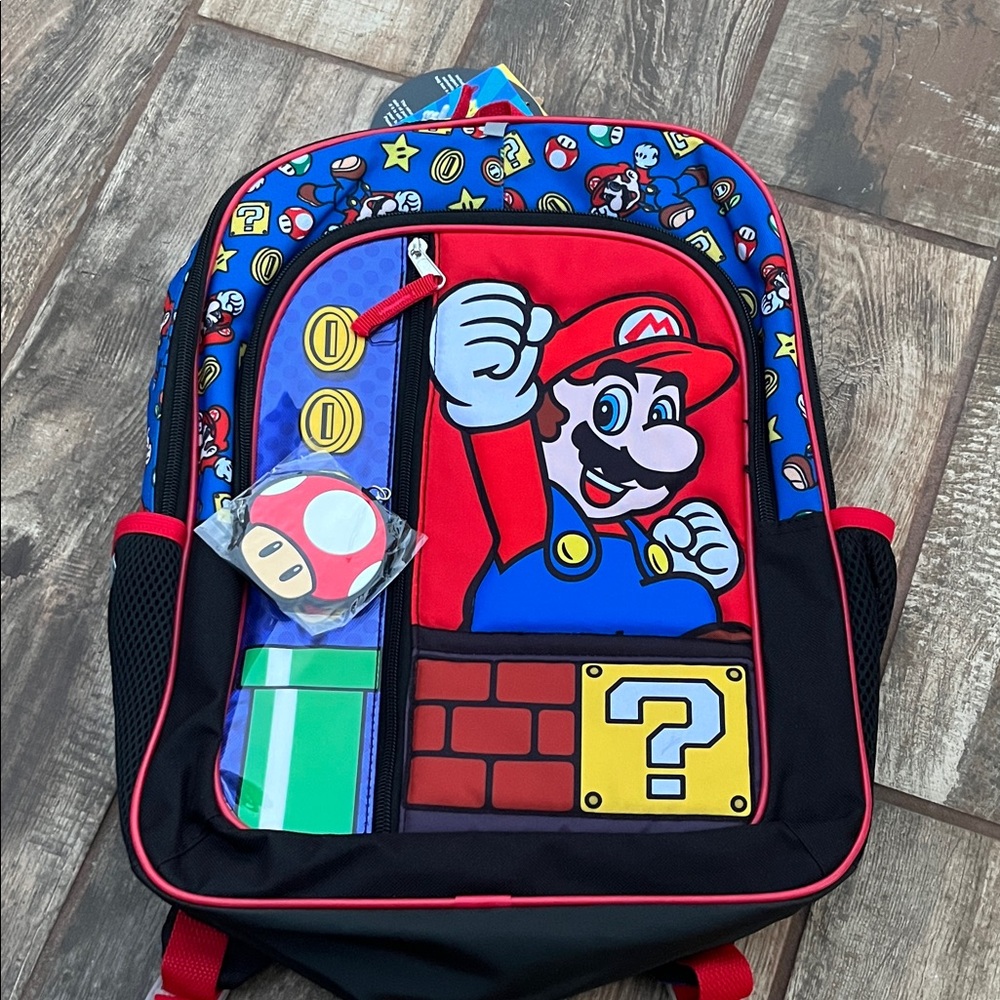 Super Mario Backpack - includes Keychain